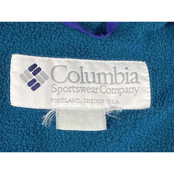 VTG 90s Columbia Sportswear Radial Sleeve Jacket Men Purple Teal Fleece Lined L - Picture 8 of 10